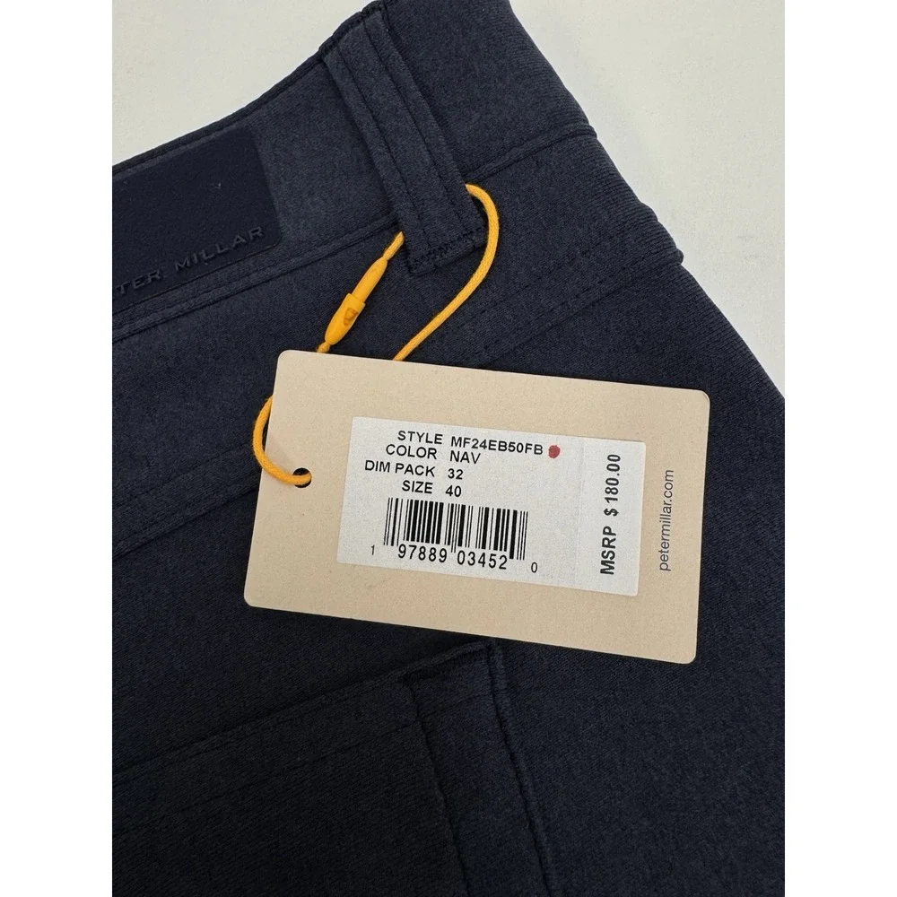 NWT Peter Millar BREVARD Five Pocket Performance‎ Pants Navy Blue 40 X 32 $180